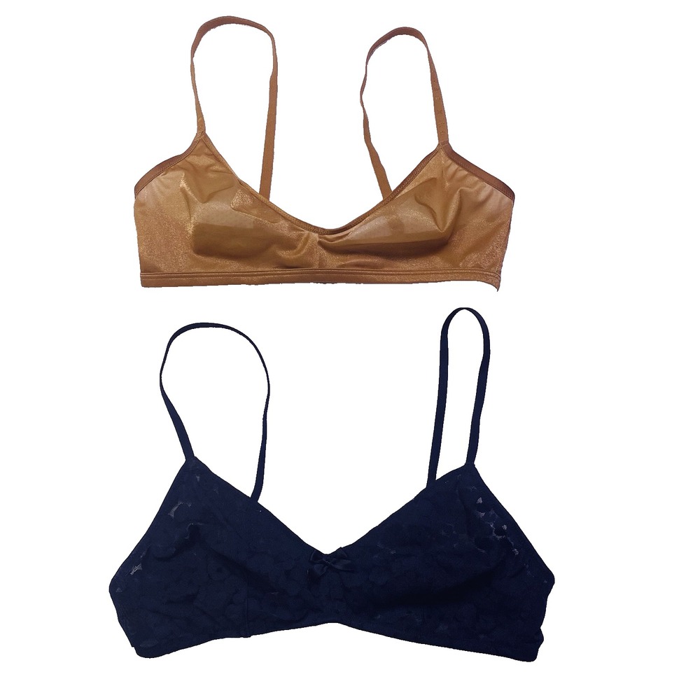 Set of 2 Savage X Fenty Bralettes Golden Brown & Black Size Small